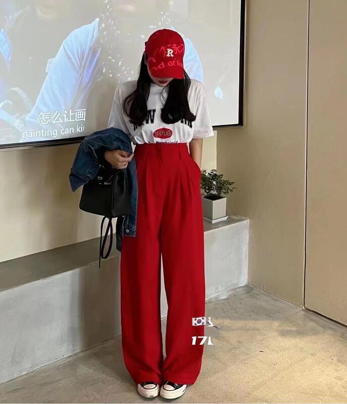 [I do do] personalized letter short sleeve T-shirt + solid color loose casual pants two piece suit 8031# cqw