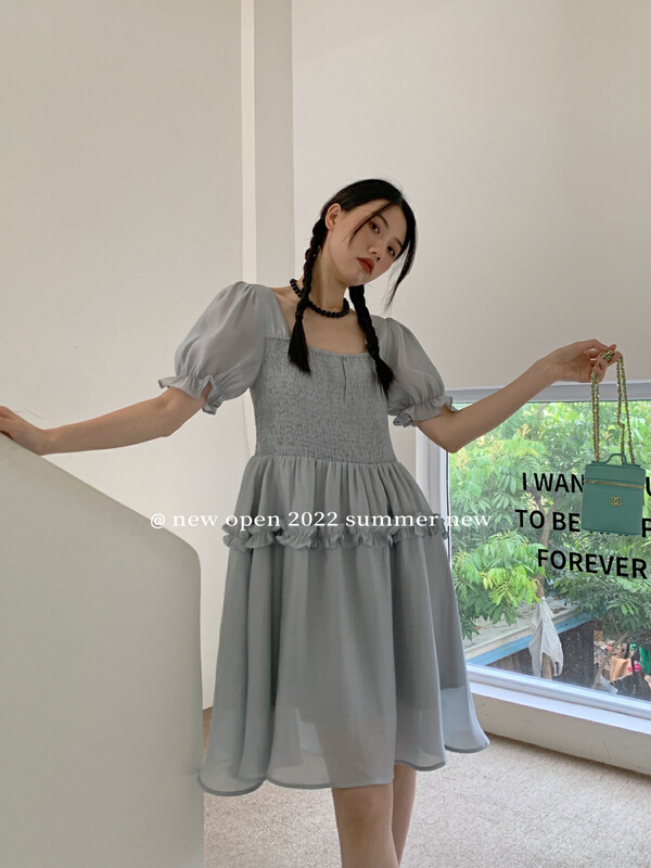 [new open] Korean stitching design medium length dress hl22775# zxl
