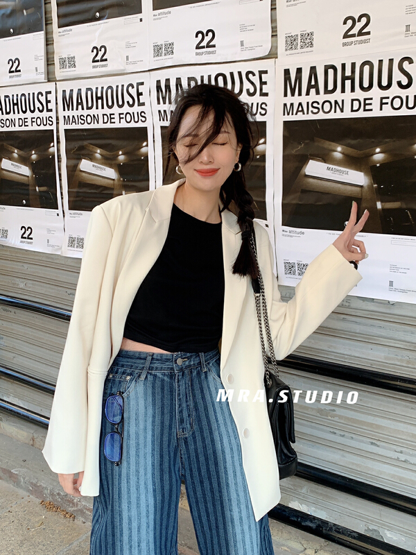 New year in early spring! [MRA] Korean style two button waistband slim suit (with waistband) j2136# zxl