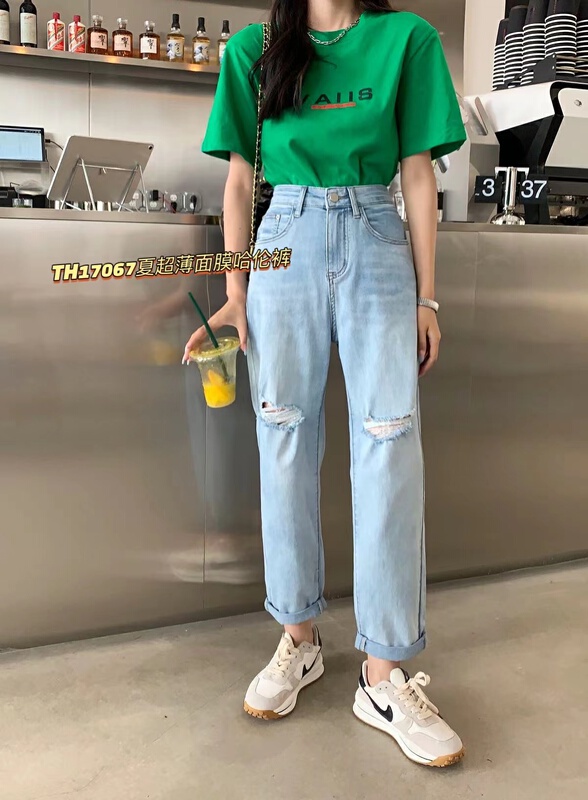 [T.H] Korean loose hole Harlan jeans 17067# LSW