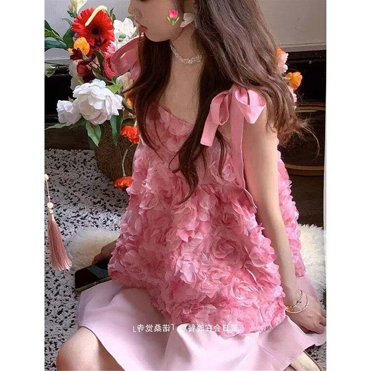 [tangtangtangjia] sweet three-dimensional jacquard suspender shirt 2892# PCZ