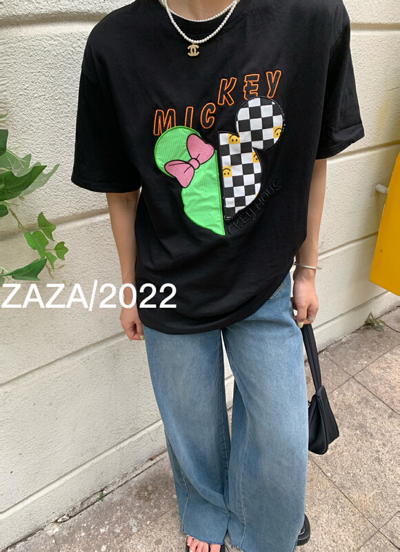 New in early summer! [Zaza] Korean loose Mickey short sleeve T-shirt 9031# LSL