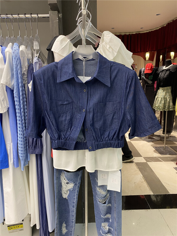 [tomorrow] short sleeved loose shirt + elastic waist casual pants suit (only suit) 5089# ozq