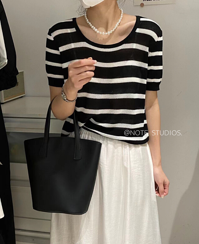 [note] Korean striped Pullover Sweater 5116# HBx