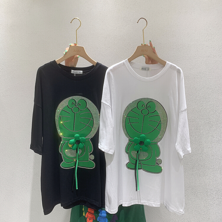 [Juju] cartoon flower fashion short sleeve T-shirt (with detachable flower pin) 90017# LSL