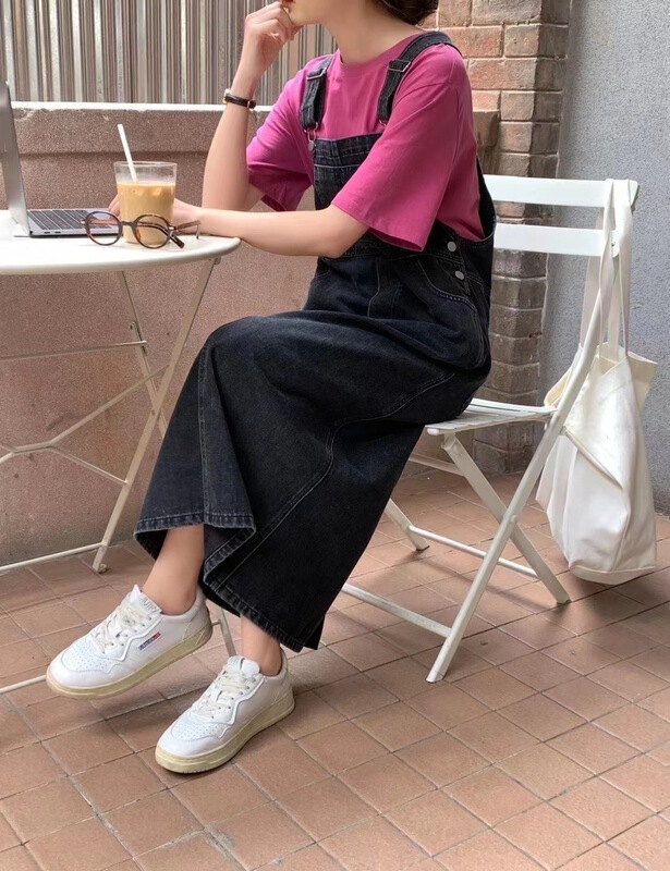 [new time] Korean versatile denim strap skirt 9906# XYY