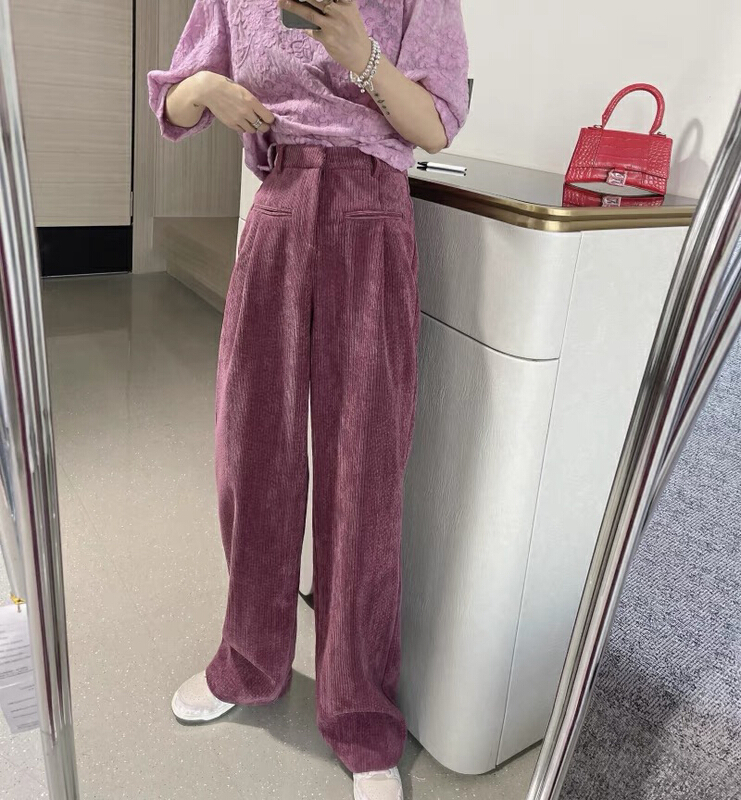 goods in stock! New year in early spring! [smile baby] Korean version loose high waist thin straight tube wide leg casual pants ys1-b2199# jhy