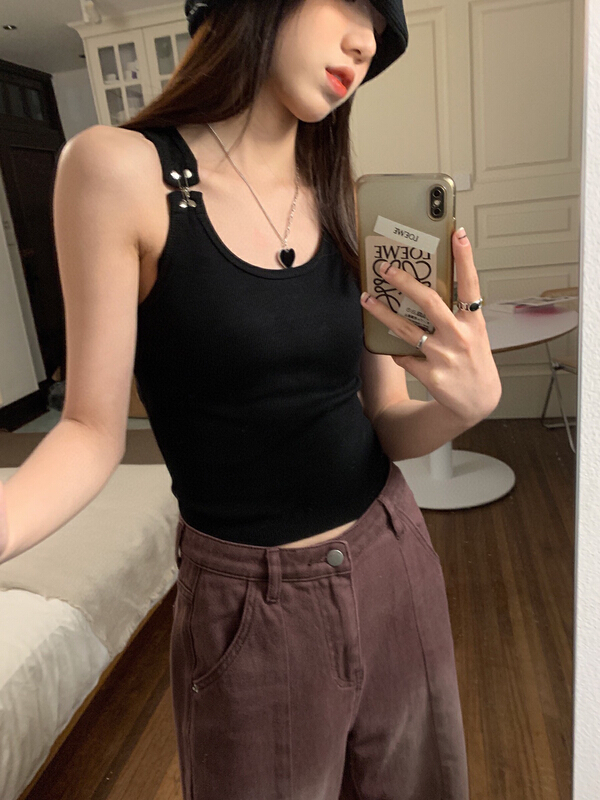 [wgwe] simple and versatile solid color vest / sling 1795# PCZ