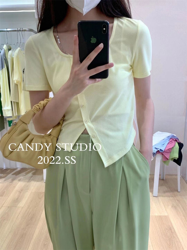 goods in stock! [candy] simple slim fit short sweater a8089# ZSY