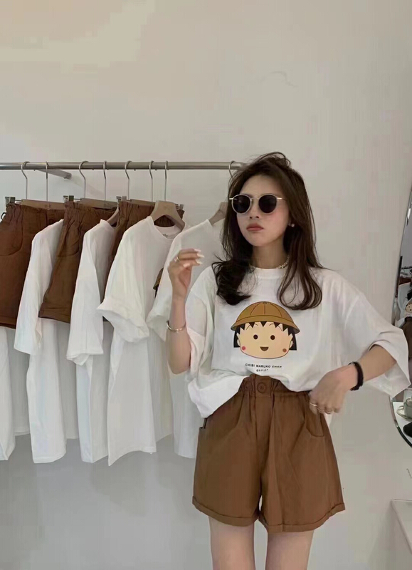 [miss hee hee] Korean girls fashion short sleeved T-shirt 1395# Cl