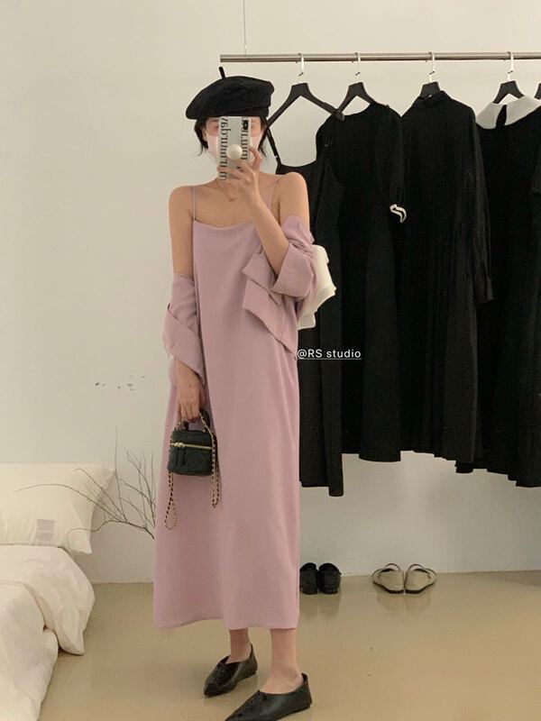 goods in stock! New in early summer! [RS] simple solid color suspender dress dh2062-1# XYY