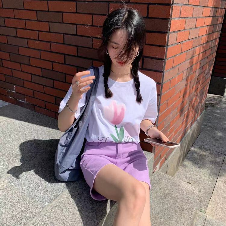 New in early summer! [free Valley] round neck fashion literary short sleeve T-shirt ys1-132# LSW