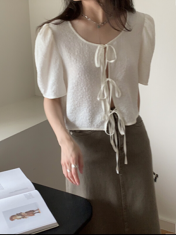 [Gabrielle] simple bandage blouse b2277# zxl