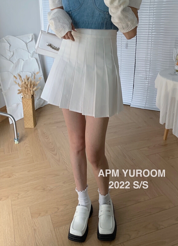 goods in stock! New year in early spring! [APM yuroom] Korean versatile high waist pleated skirt 22113# LSL