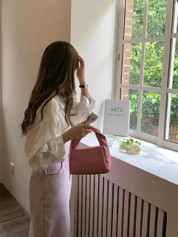 [Mi he] Korean solid color versatile portable one shoulder foreign style messenger bag 6103s# lwy