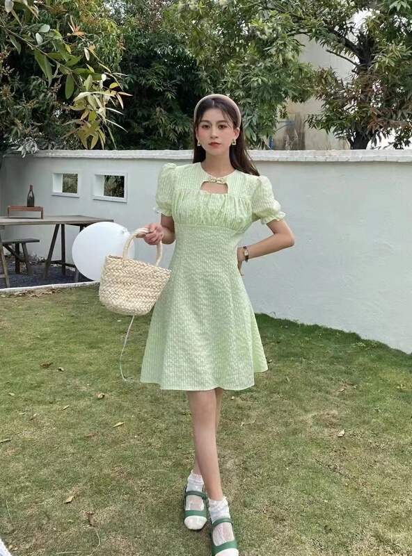[December] Korean lady waist closing temperament dress ys3-1329# hjy
