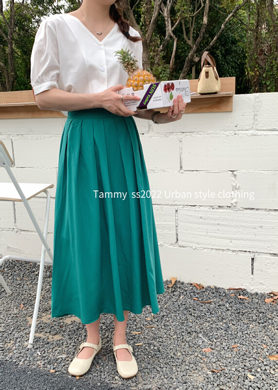 New in early summer! [Tammy] commuter style simple solid color skirt 82582# L