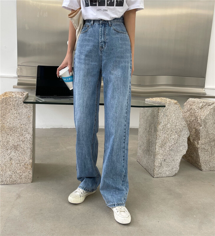 goods in stock! New year in early spring! [Jiaqi jeans] Korean version high waist versatile loose jeans 8663# zxx