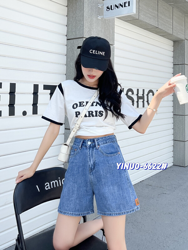 [Yinuo Yinuo denim] Korean version versatile slim denim shorts 6622# ZSY