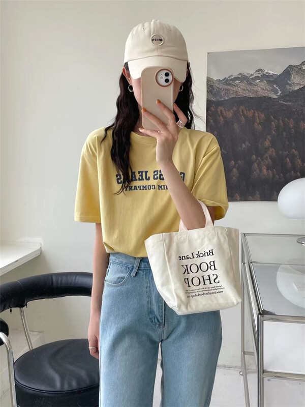 New in early summer! [TMS] crew neck lettered short sleeve T-shirt 1759# L