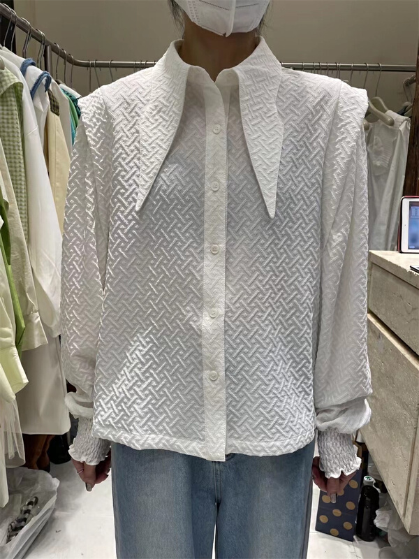 New year in early spring! [dream fly] simple design pointed collar shirt ys1-61100# XJ