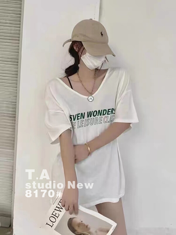 [TA +] letter print versatile short sleeve T-shirt 8170# XYY