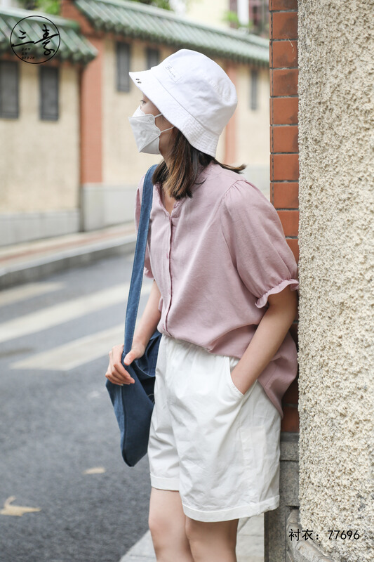 [original three element clothes] simple temperament, commuter and versatile shirt 77696# XYJ