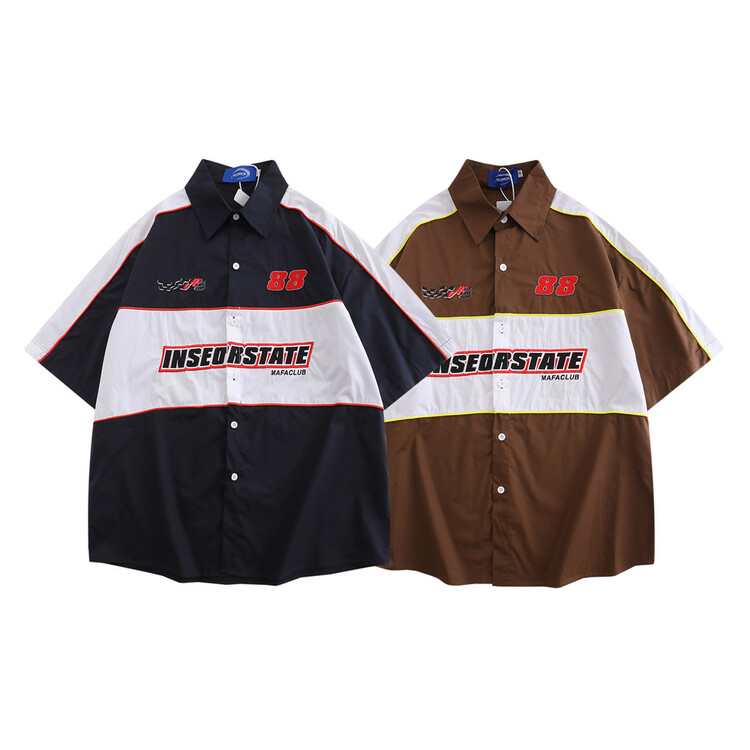 [INS error] Unisex! Korean color matching single breasted shirt c5233# hyy