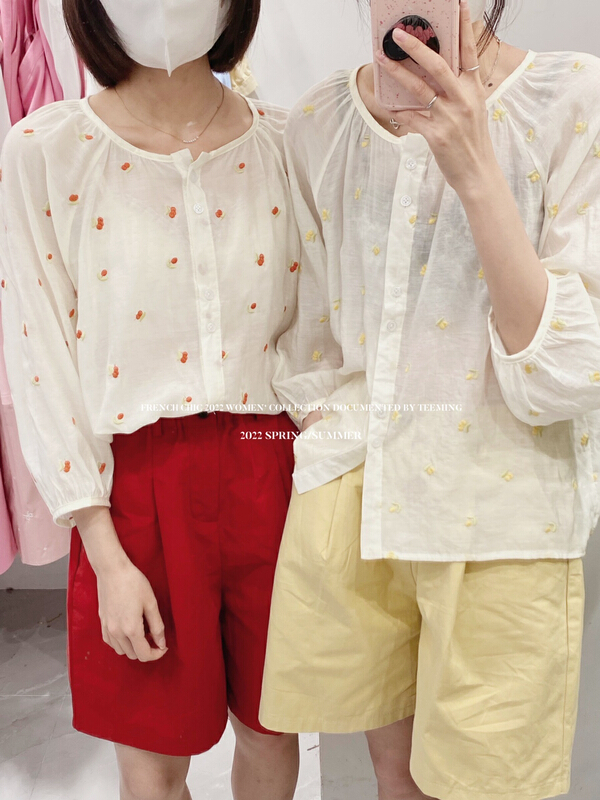 [teem ing] even romantic fashion versatile shirt 22t267# hjy