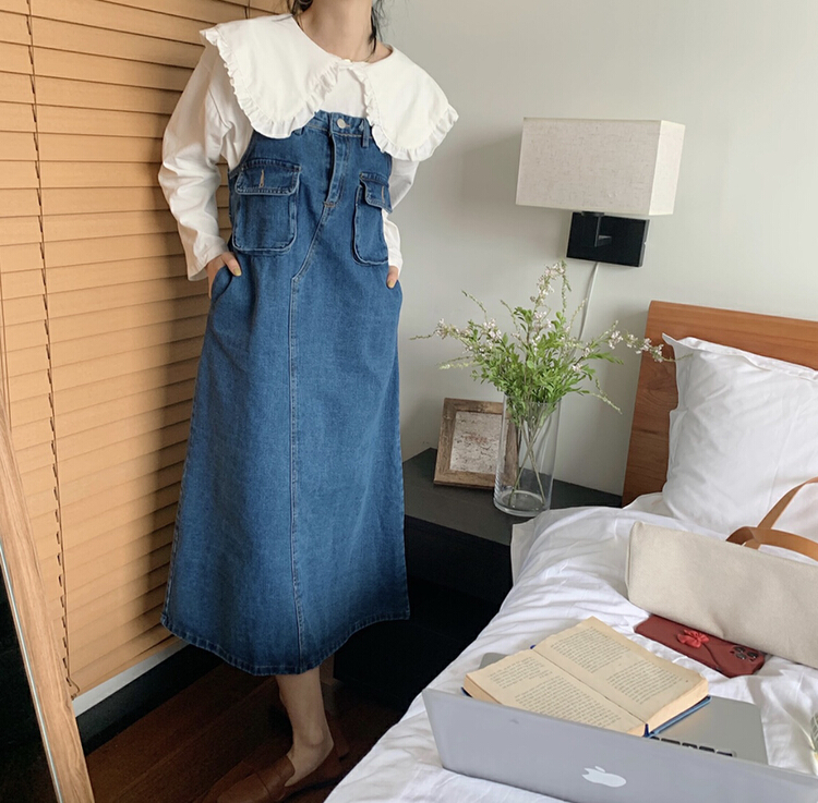 New year in early spring! [Dandan] Korean version of age reducing middle and long suspender skirt (excluding small shirt) a775# LSW