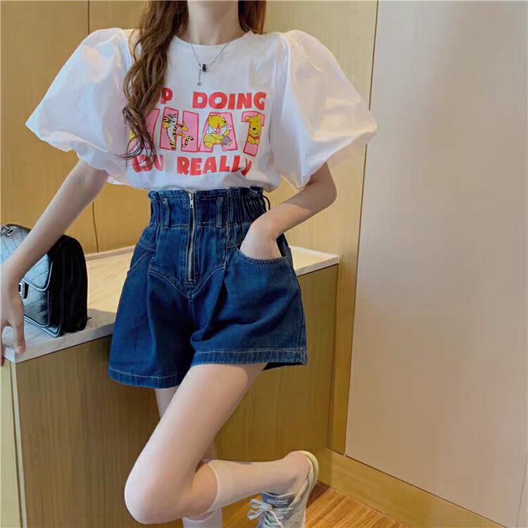 [by flow] high waist comfortable Korean denim shorts ys1-c721# XYY