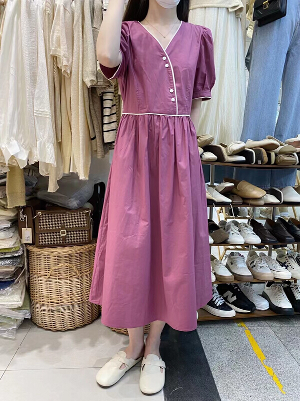 goods in stock! New in early summer! [UMI] Korean V-neck slim dress 2048# PCZ