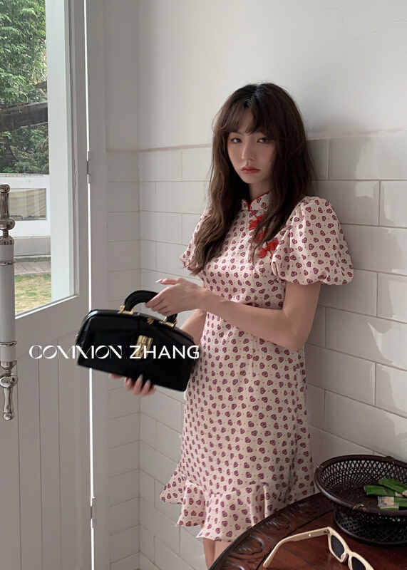 【CZ ZHANG】復古氣質盤扣連衣裙  62446#  XYJ