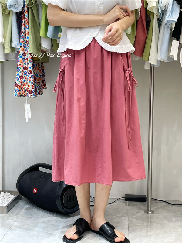 New in early summer! [Max original] Korean design lace up elastic waist skirt 98121# HBx