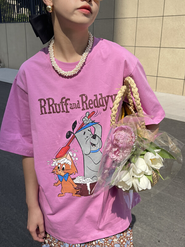 New in early summer! [attitude] round neck cute pattern short sleeve T-shirt aq4389# ozq