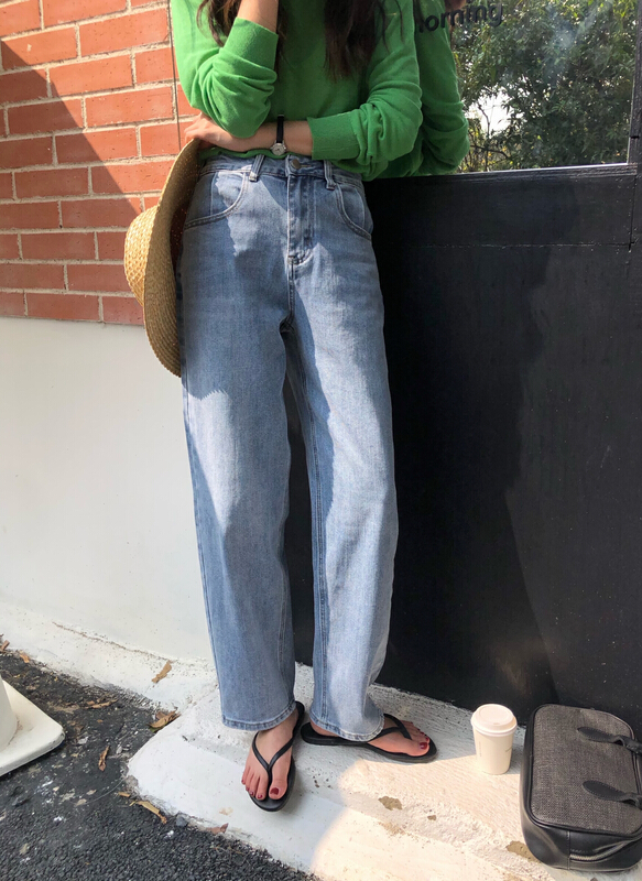 New year in early spring! [meet me] Korean fashion versatile straight jeans (with belt) 661# ll
