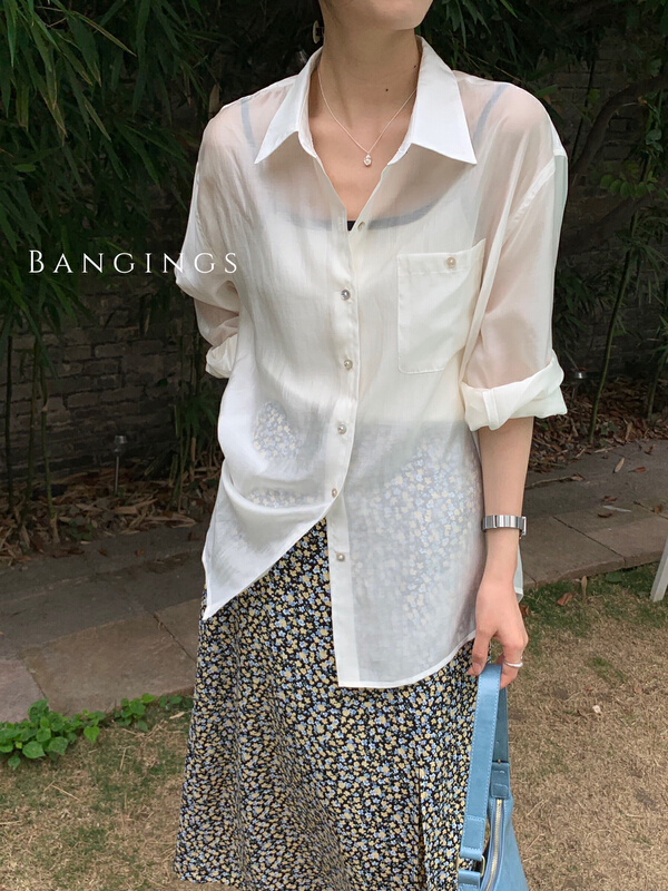 New in early summer! [bangings] simple solid color versatile shirt 22sca0156# CLS