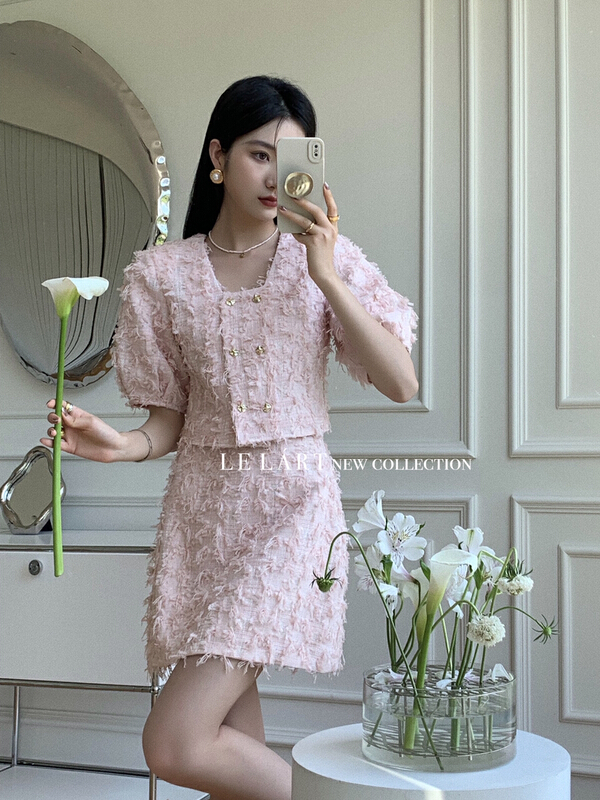 "LE LART" senior fashionable French small fragrance high waist skirt LL2798 skirt# XYJ