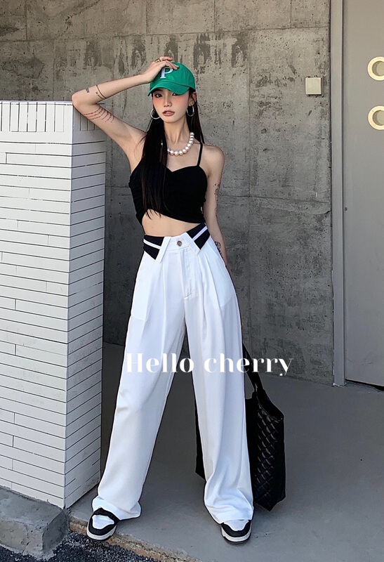 New in early summer! [Hello cherry chelizi] high waist and wide leg trousers ff210# WTT
