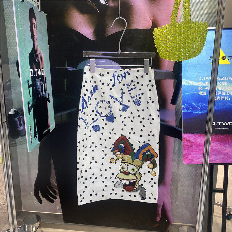 goods in stock! New in early summer! [D2] fashionable and funny cartoon wave point thin skirt 2229036# CSX