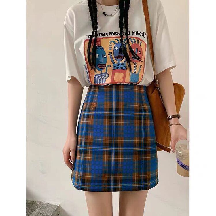 New in early summer! [I-D] Korean Plaid slim skirt (lined) 850-2# ll