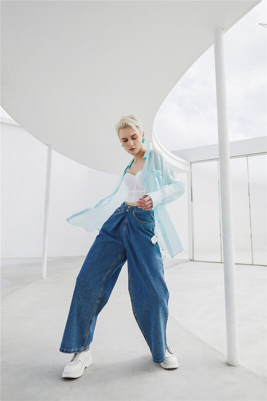[kunswear] waist straight versatile jeans 66328# XYJ