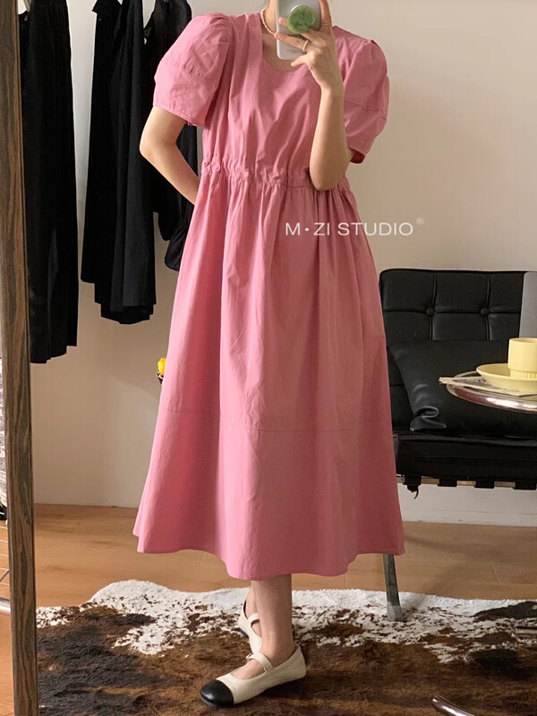 New in early summer! [m.zi studio] Korean style square neckline waistband dress 6881# HBx