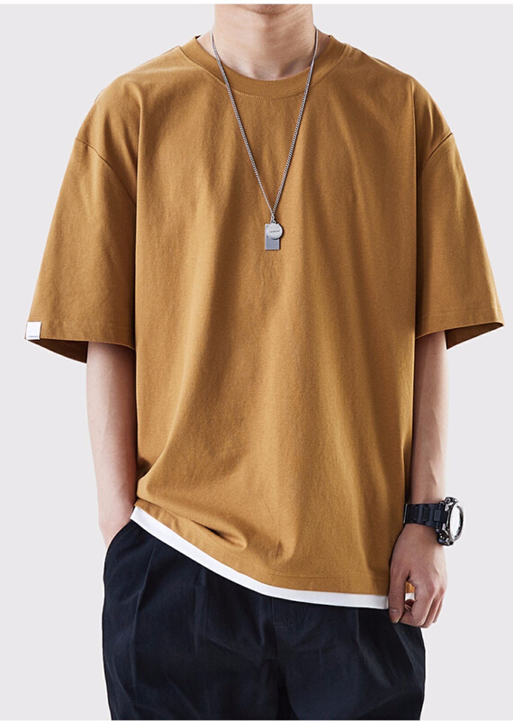 [Yeyue] Korean color blocking design Casual Short Sleeve T-shirt a002# ZZL