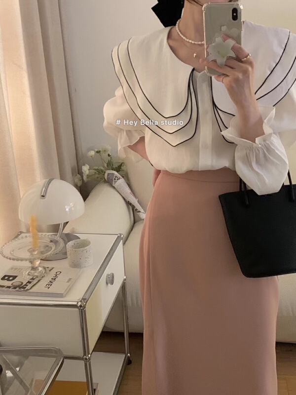 [hey Bella] ruffled Tiansi lady's blouse (only selling blouses) 2291# ll