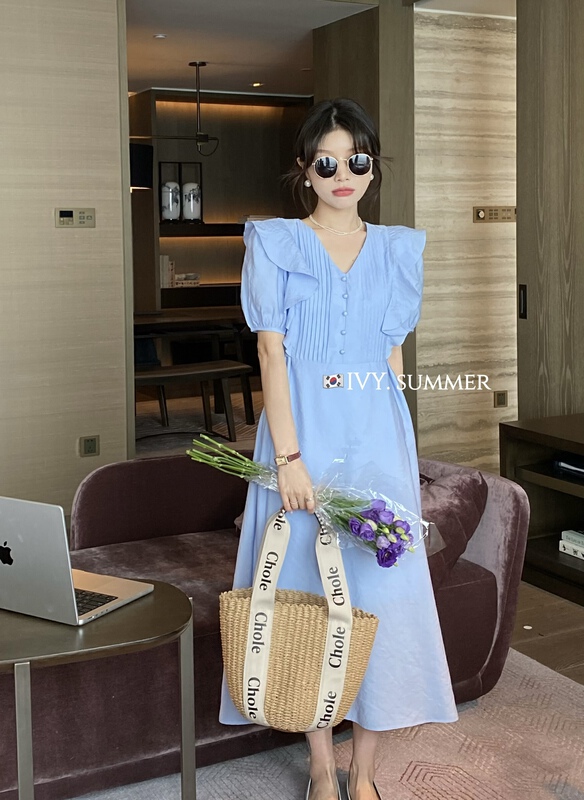[Ivy] temperament Korean waist dress 88216# XJ