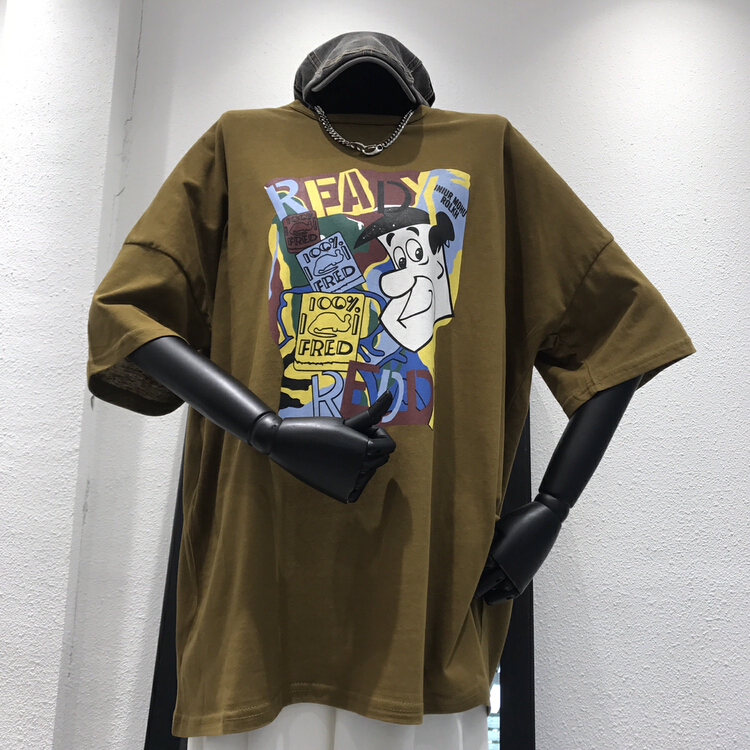 [misu misu] Korean loose pattern printed short sleeve T-shirt 6620# ll
