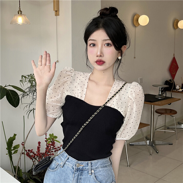 [yes] French minority color matching shirt 33037# ozq