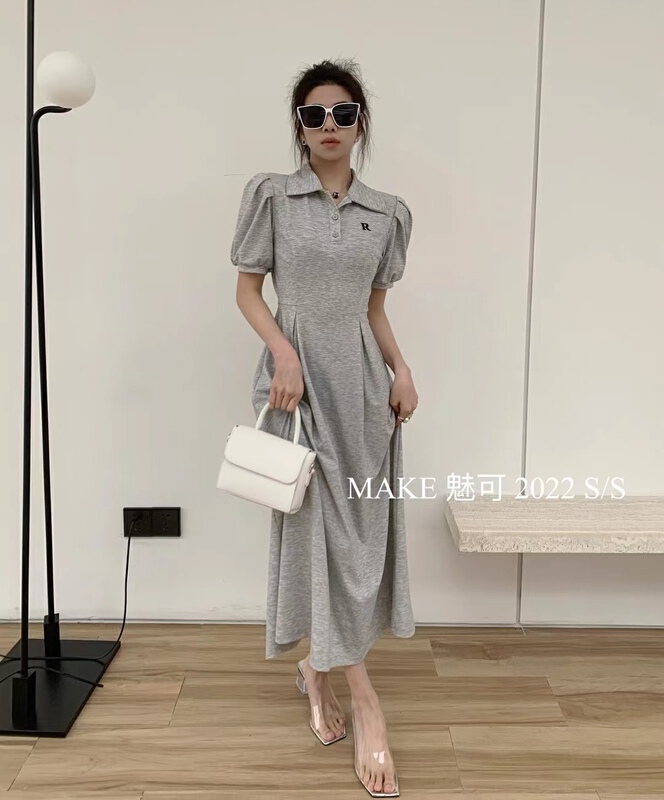 [make Meike] simple temperament R-shaped dress 50104# XJ