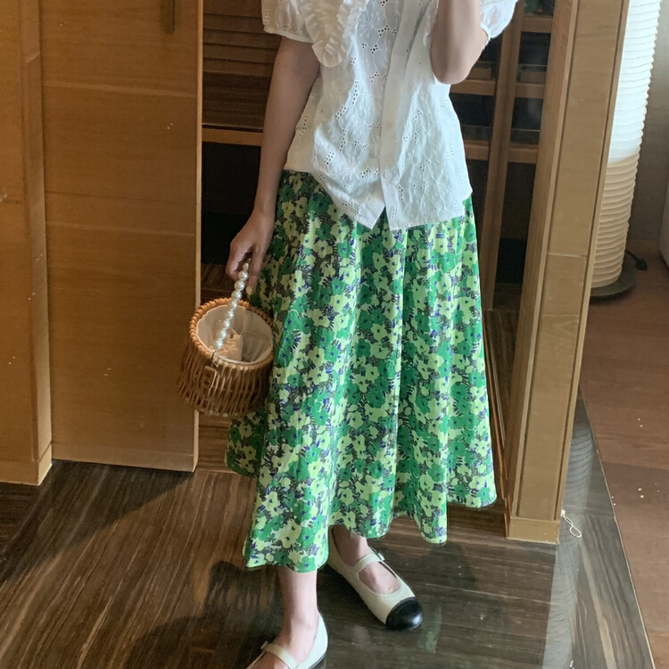 New in early summer! [finoa] Korean floral fashion casual skirt (only selling skirt) 1008# CLS